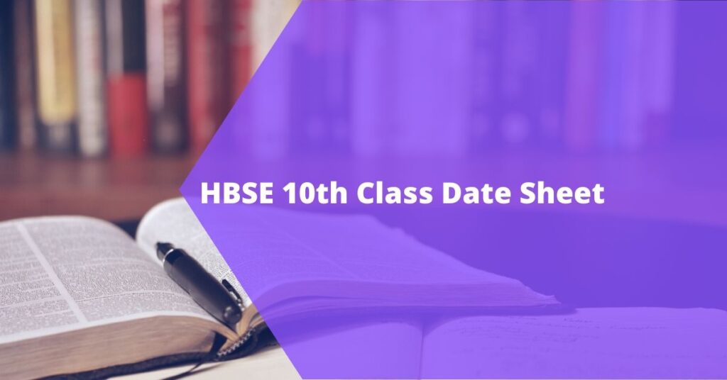 HBSE 10th Class Date Sheet (Out) 2024