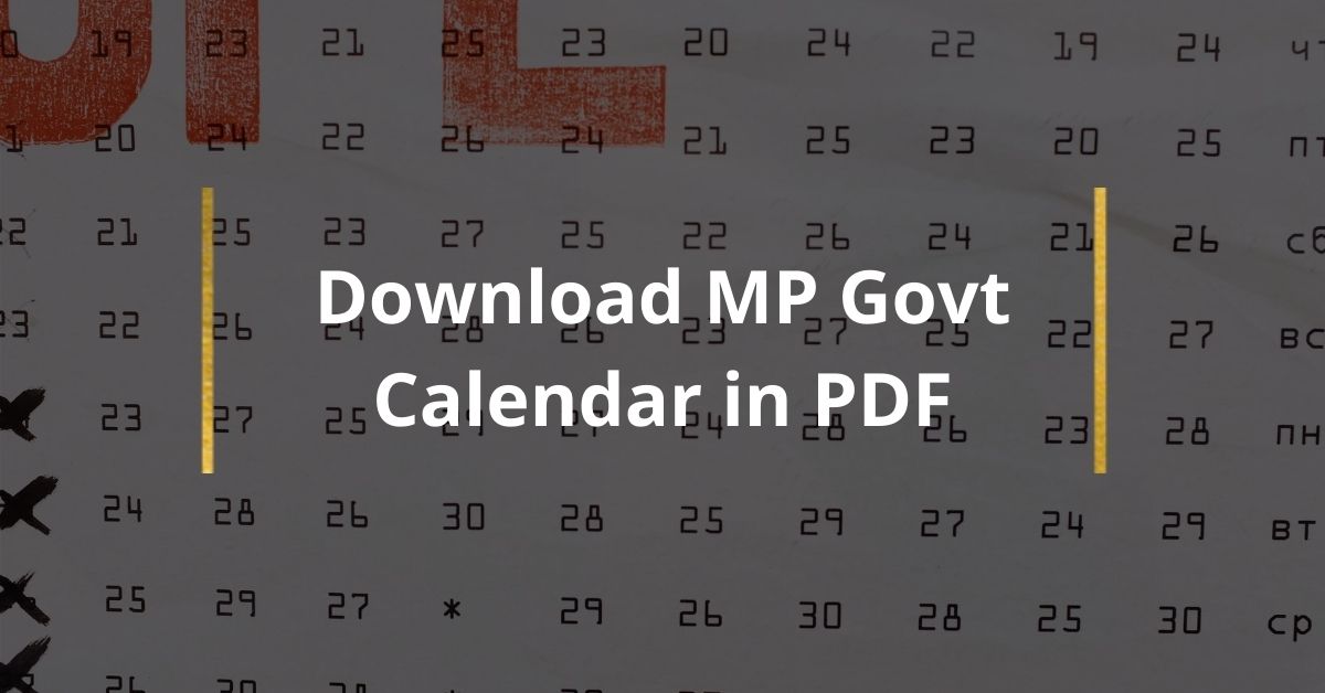 Download Mp Govt Calendar Pdf Gazetted Holidays List 21