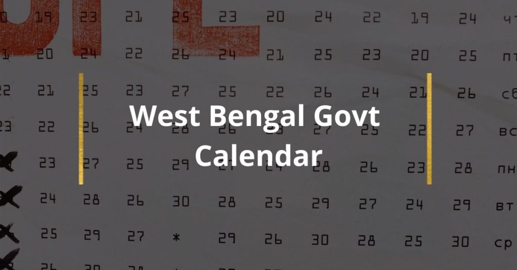 Calendar 2025 Govt Of West Bengal 