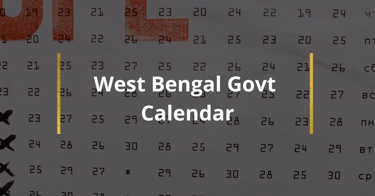 Download West Bengal Govt Calendar PDF