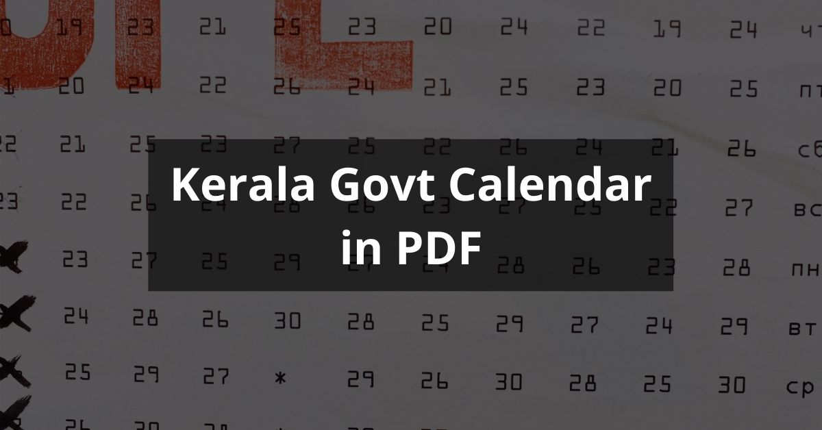 Kerala Government Calendar 2024 Adrea Ardella