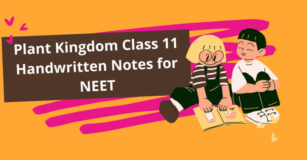 Plant Kingdom Class 11 Handwritten Notes For NEET 2024