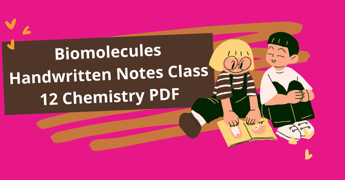 Biomolecules Handwritten Notes Class 12 Chemistry PDF