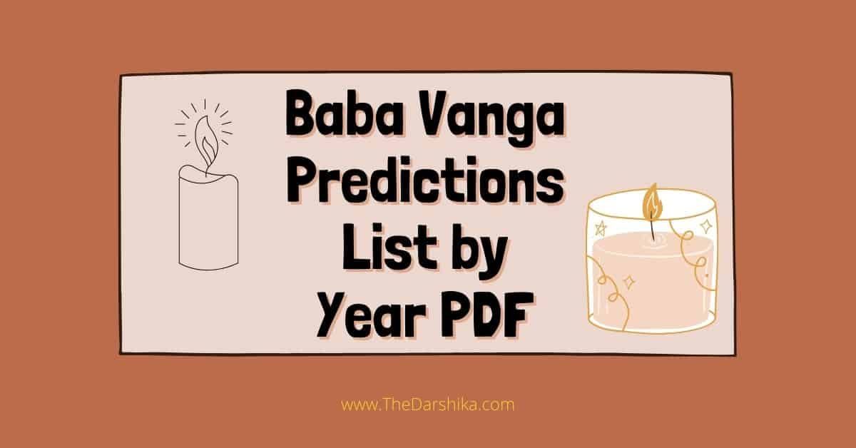 Baba Vanga Predictions List by Year PDF