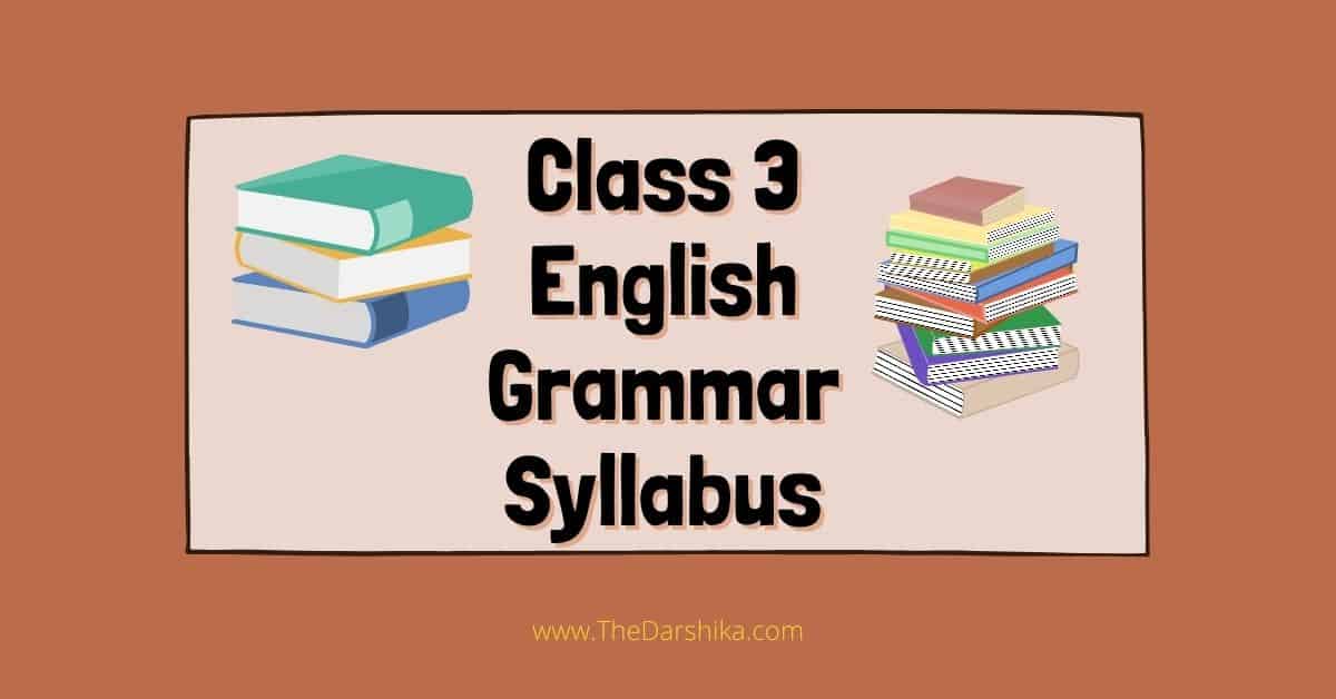 Class 3 English Grammar Syllabus
