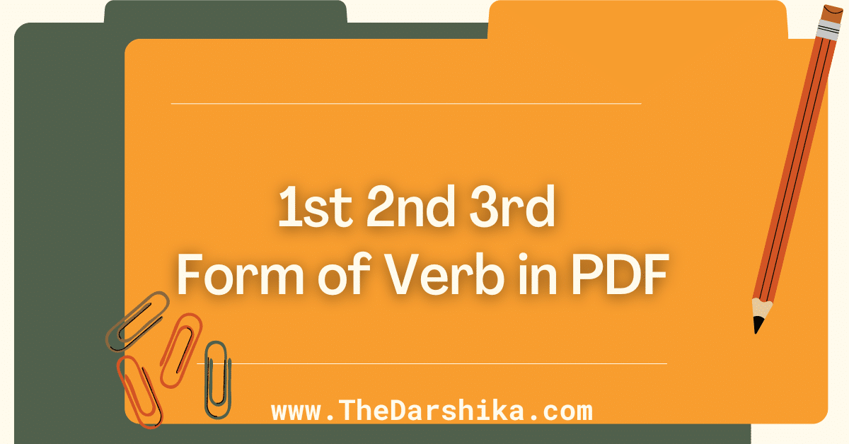 1st 2nd 3rd Form of Verb in PDF 2024