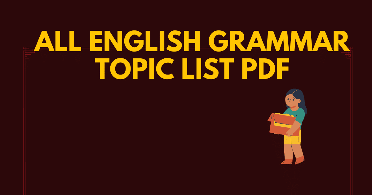 All English Grammar Topic List Pdf