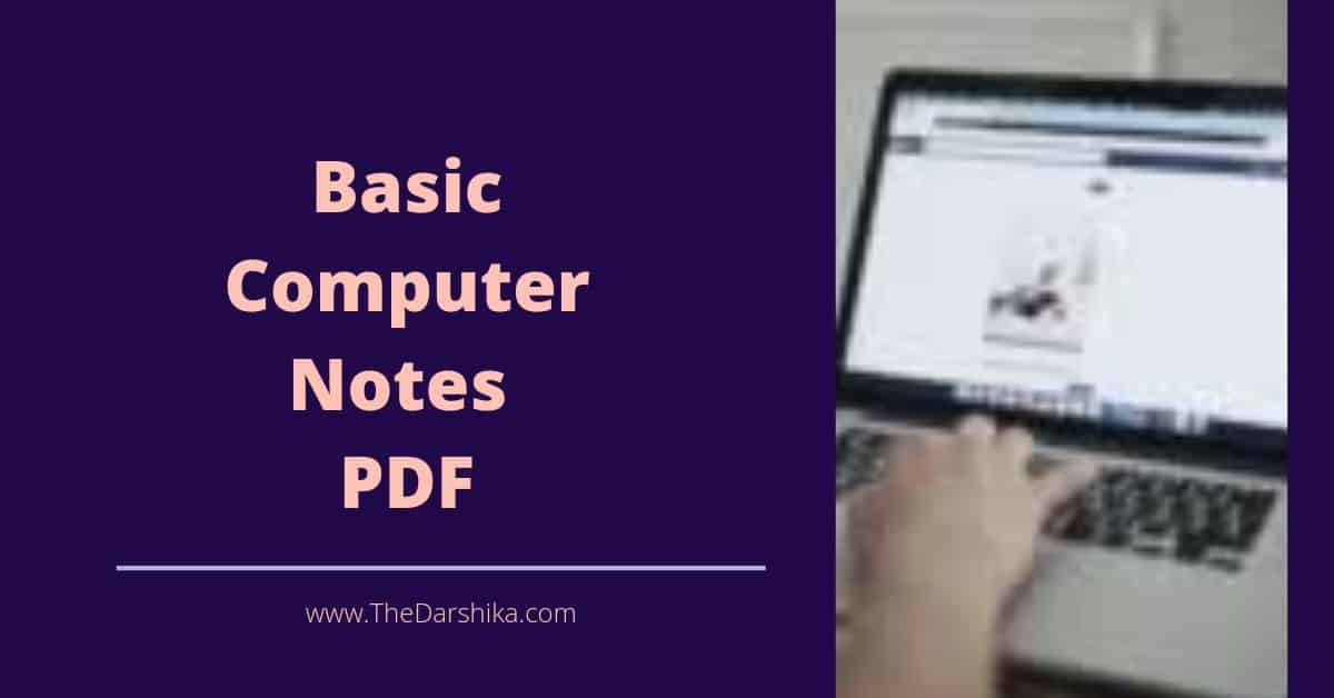 Basic Computer Notes PDF
