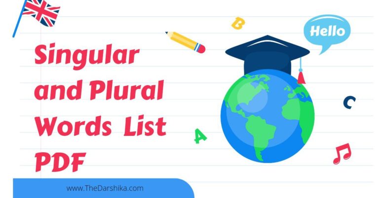 Singular And Plural Words List PDF 768x402 
