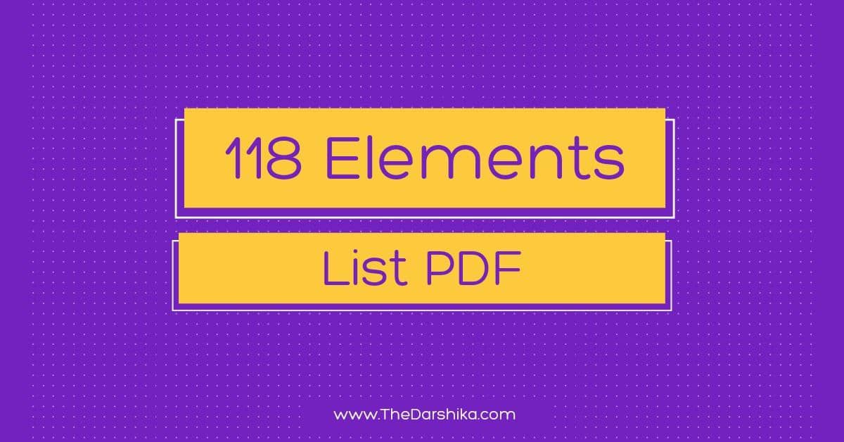 118 Elements List PDF