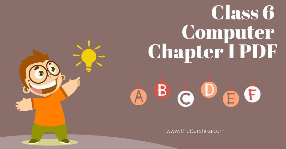 Class 6 Computer Chapter 1 PDF