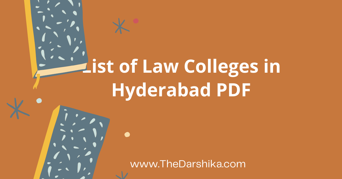 List Law Colleges Hyderabad PDF