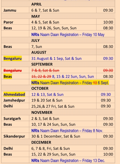 RSSB: Radha Soami Satsang Beas Schedule 2024 (PDF List) 2